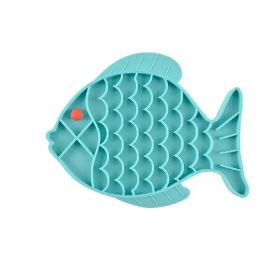 Silicone Lick Mat For Pet Dogs Slow Food Plate Rice Bowl For Small Medium Dog Anti Gulping Choking Feeder Puppy Treat Dispenser (Color: blue)